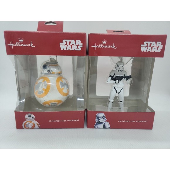 Lot of (2) Hallmark Star Wars BB-8 + Stormtrooper Ornaments - NIB - Picture 1 of 9